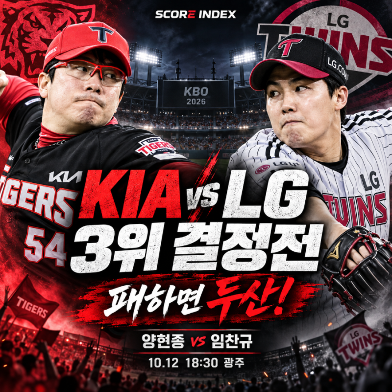 KIA LG 3위 결정전 분석｜양현종 vs 임찬규, 패하면 두산 만난다