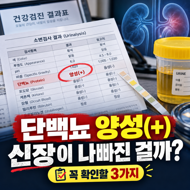 건강검진 단백뇨 양성, 신장이 나빠졌다는 뜻일까? 꼭 확인할 3가지