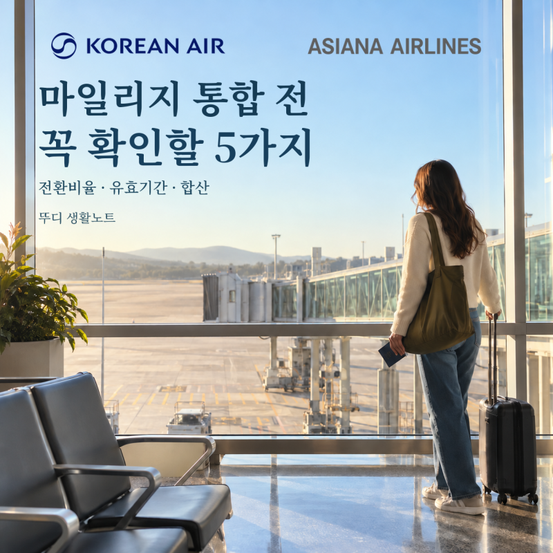 대한항공·아시아나 마일리지 통합 전에 반드시 확인할 5가지