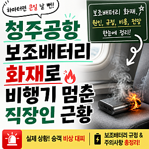 청주공항 보조배터리 화재로 비행기 멈춘 직장인 근황
