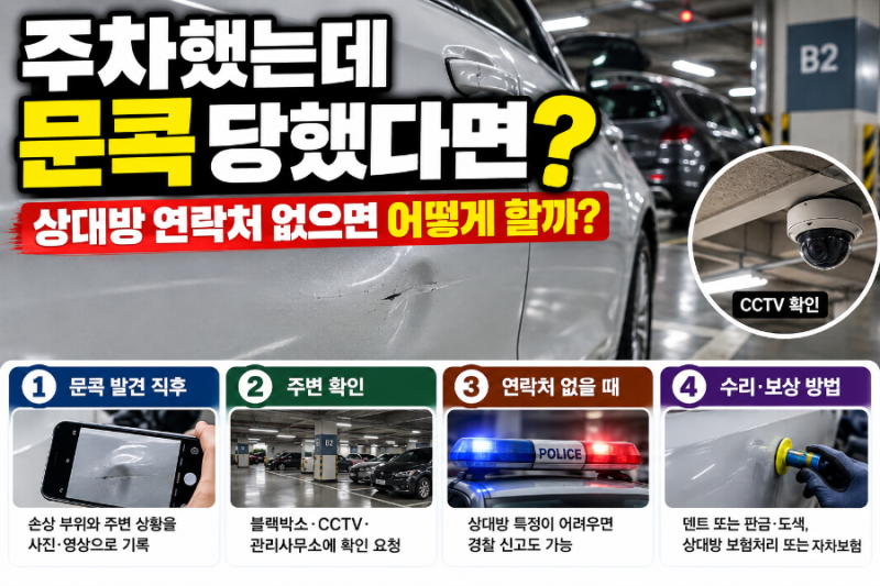 자동차 문콕 당했을 때 대처법｜상대방 연락처 없으면 어떻게 할까?