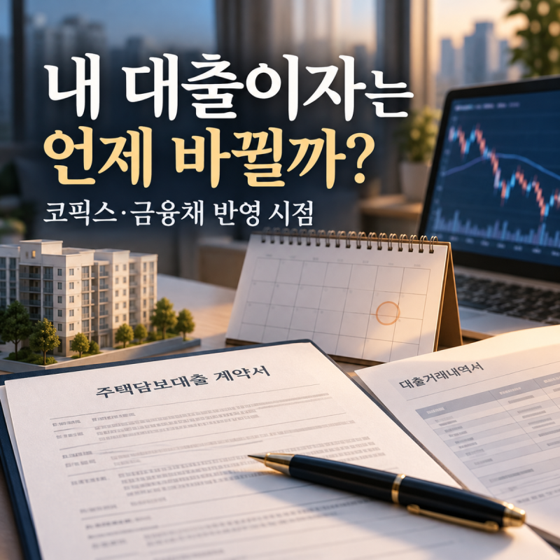 주택담보대출 금리, 코픽스·금융채가 바뀌면 내 이자는 언제 달라질까?