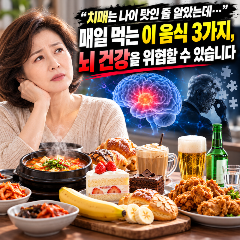 “치매는 나이 탓인 줄 알았는데…” 매일 먹는 이 음식 3가지, 뇌 건강을 위협할 수 있습니....