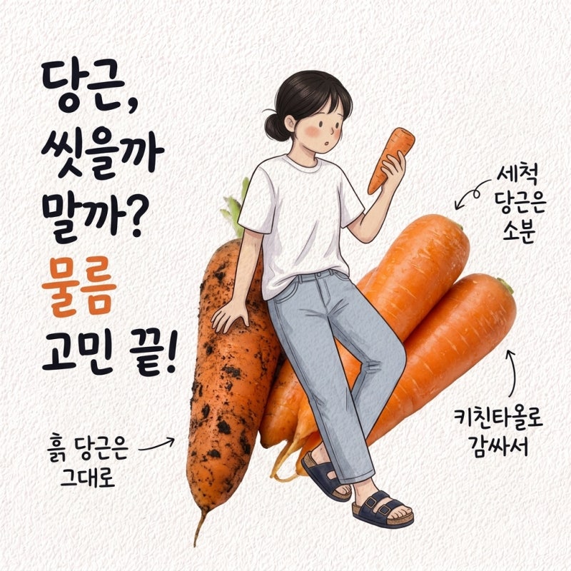 "씻어서 넣었더니 금방 물러졌어요" 당근 흙 세척 차이 보관법 제철 햇 묵은 구별 고르는법