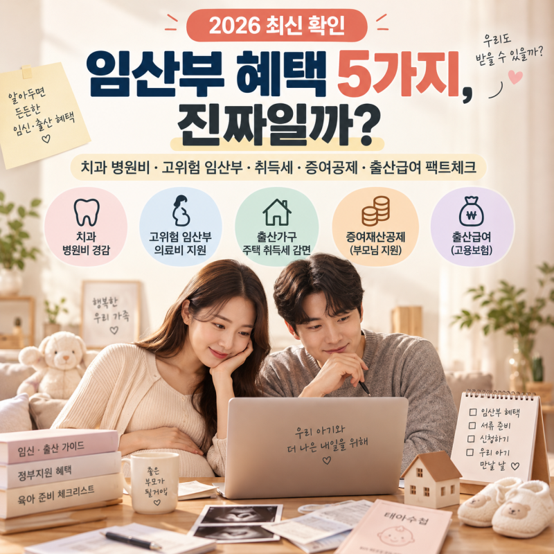 임산부 혜택 5가지 팩트체크, 의원급 진료비 10%부터 취득세 500만원·출산급여까지