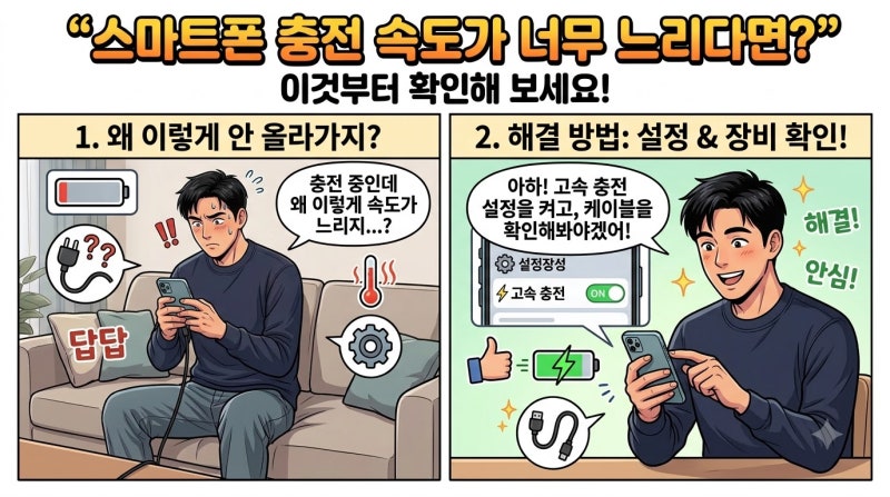 휴대폰 충전이 느릴 때 확인해야 할 설정 5가지｜갤럭시·아이폰 해결 방법