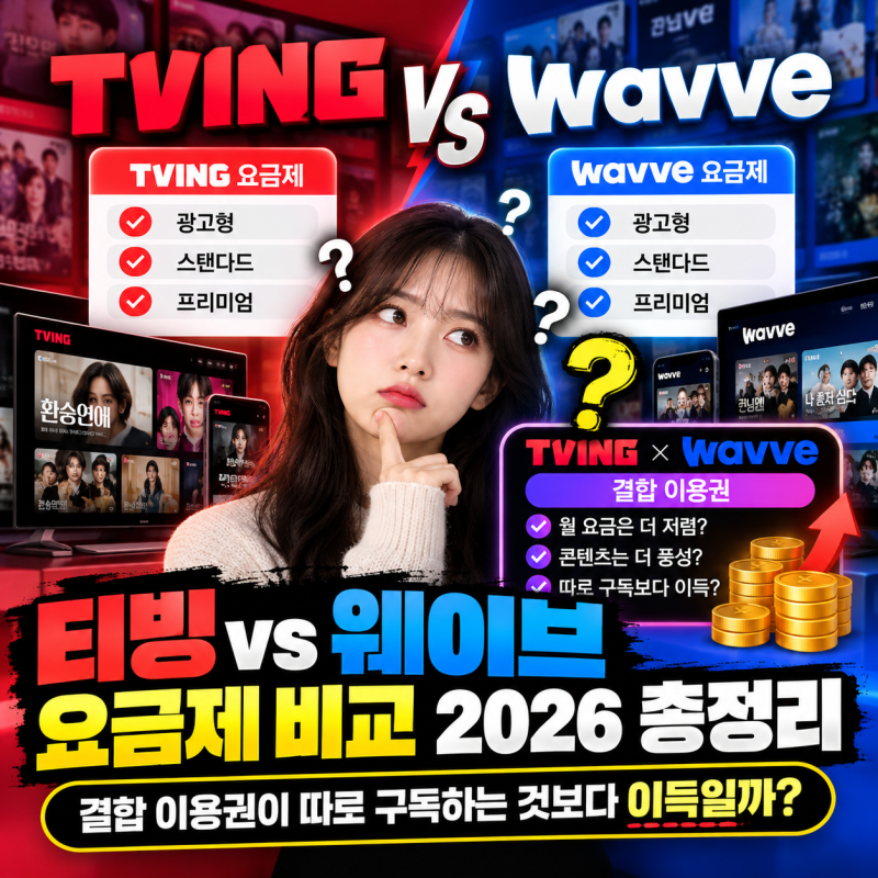 티빙 웨이브 요금제 비교 2026 총정리, 결합 이용권이 따로 구독하는 것보다 이득일까?