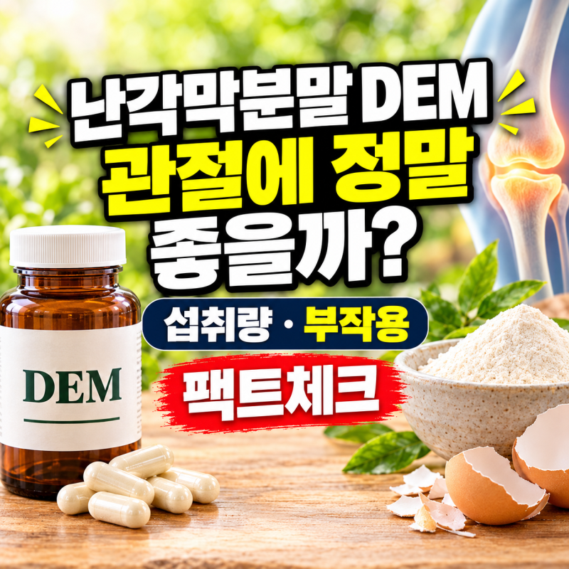 난각막분말 DEM 효능, 관절에 정말 좋을까? 섭취량과 부작용