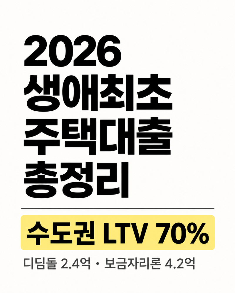 2026 생애최초 주택대출 총정리 :)
