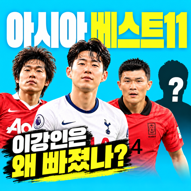 손흥민·박지성·김민재는 뽑혔는데 이강인은 없다? 21세기 아시아 베스트11