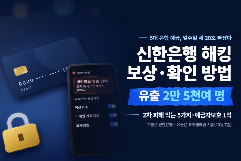 신한은행 해킹 보상·확인법, 5대 은행 예금 20조 빠질 때 내 돈은?