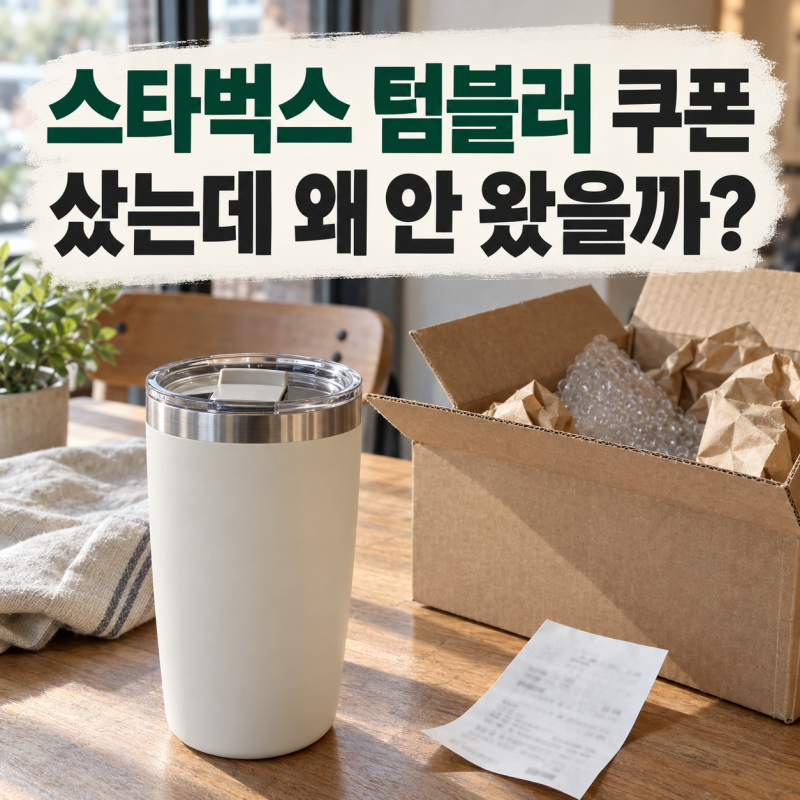 스타벅스 텀블러 쿠폰, 새로 샀는데 안 왔다면? 배송 후 9일과 발급 제외 거래