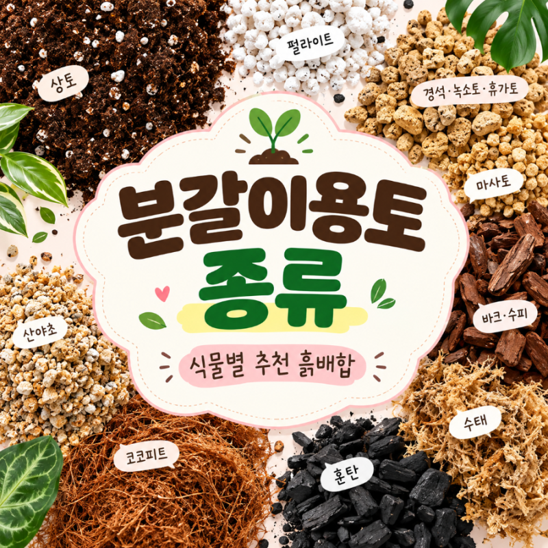분갈이용토 종류 총정리! 흙 종류별 특징부터 식물별 흙배합 비율까지