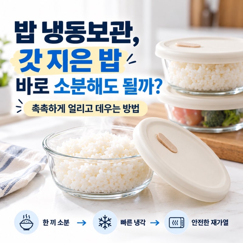 “밥 냉동보관, 갓 지은 밥 바로 소분해도 될까?” 촉촉하게 얼리고 데우는 방법