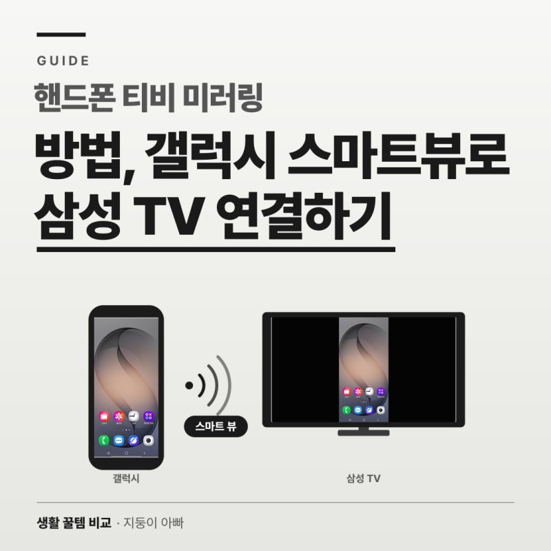 핸드폰 티비 미러링 방법, 갤럭시 스마트뷰로 삼성 TV 연결하기