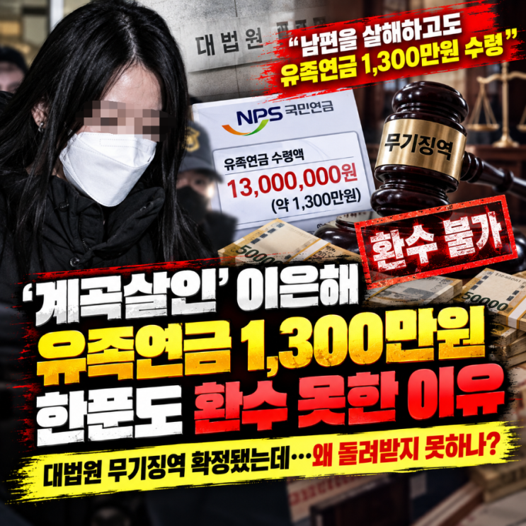 남편 사망 후 28개월간 약 1,300만 원 수령