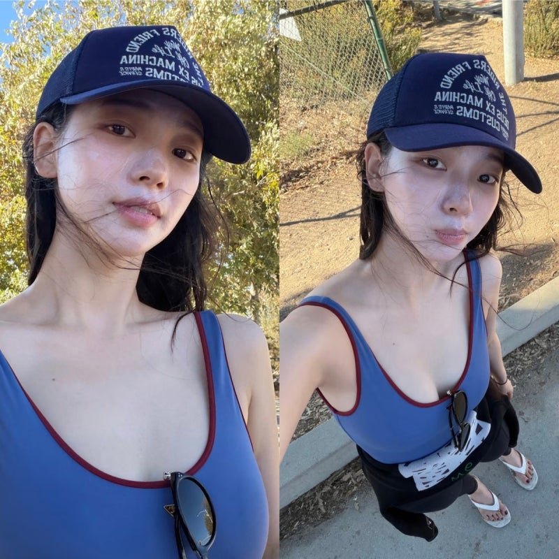 “무대 위 카리나 어디 갔어?” 말리부에서 서핑하더니 민낯 셀카까지 공개했다