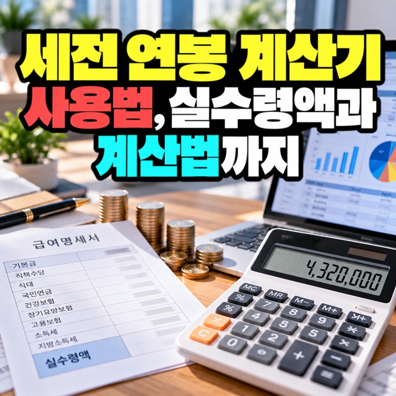 세전 연봉 계산기 사용법, 실수령액과 계산법까지