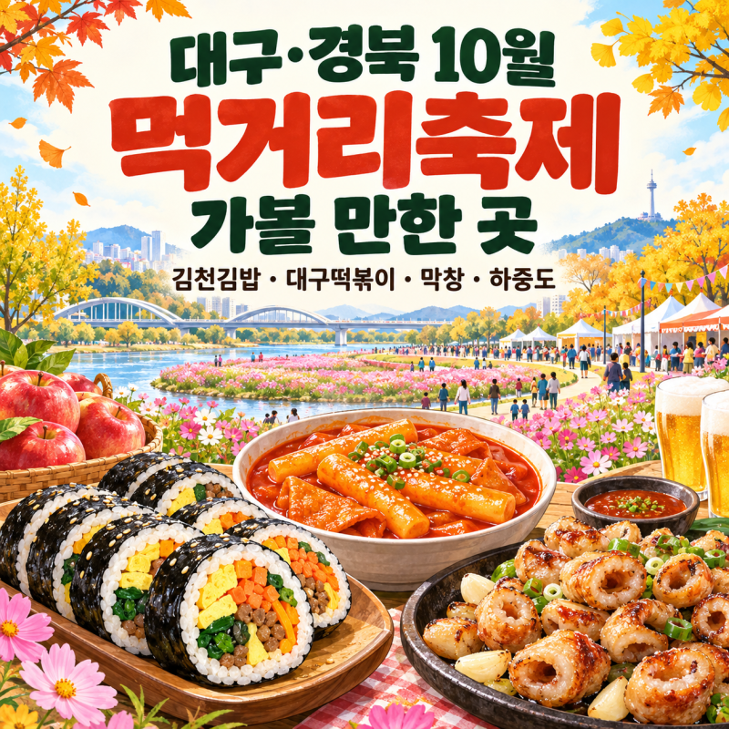 대구·경북 10월 먹거리.볼거리 축제 가볼 만한 곳｜김천김밥·대구떡볶이·막창부터 하중도....