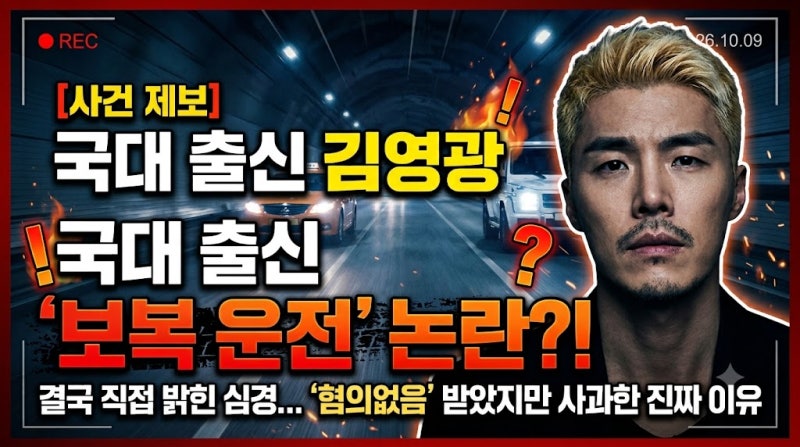 축구선수 김영광 차 보복운전 블랙박스 영상, 사과문 + 나이 키 프로필