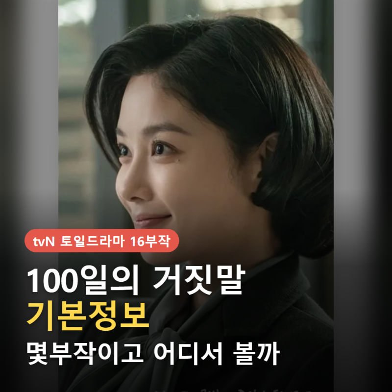 100일의 거짓말 기본정보, 첫방 5.3% 뒤 인물관계도 정리