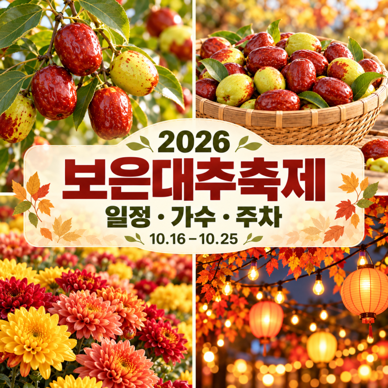2026 보은대추축제 일정 가수 라인업 주차장 주소 순환버스 정리