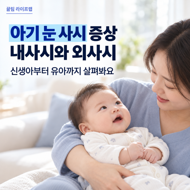 신생아 아기 유아 눈 사시 증상은? 내사시 외사시 차이