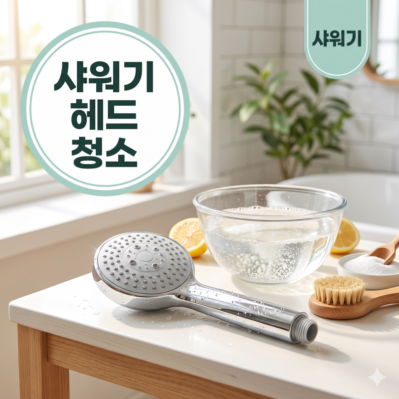 주말에 샤워기 헤드 분해해서 구연산물로 물때와 녹 제거해 본 하루