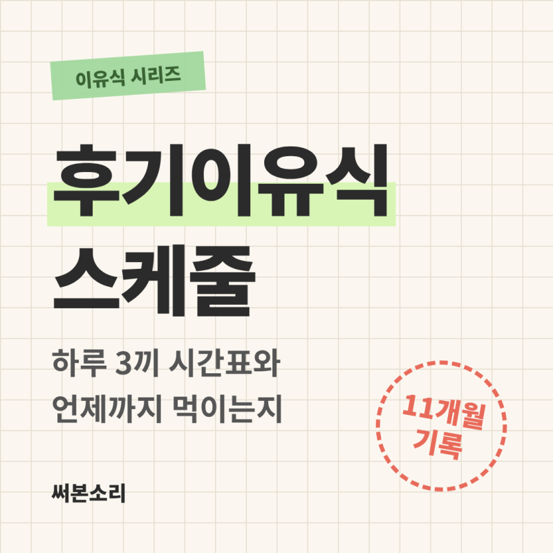 후기이유식 스케줄｜하루 3끼 시간표, 유아식 언제부터?