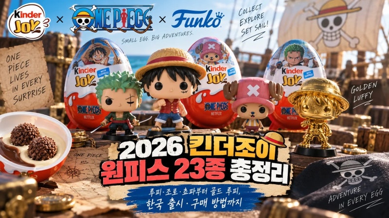 2026 킨더조이 원피스 23종 총정리｜루피·조로·쵸파부터 골드 루피, 한국 출시·구매 방법까....