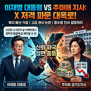 [정치] 李 대통령, X에 폭풍 저격글… "평생 고관대작, 서민 복지예산 삭감" 추미애 경기지사 ....