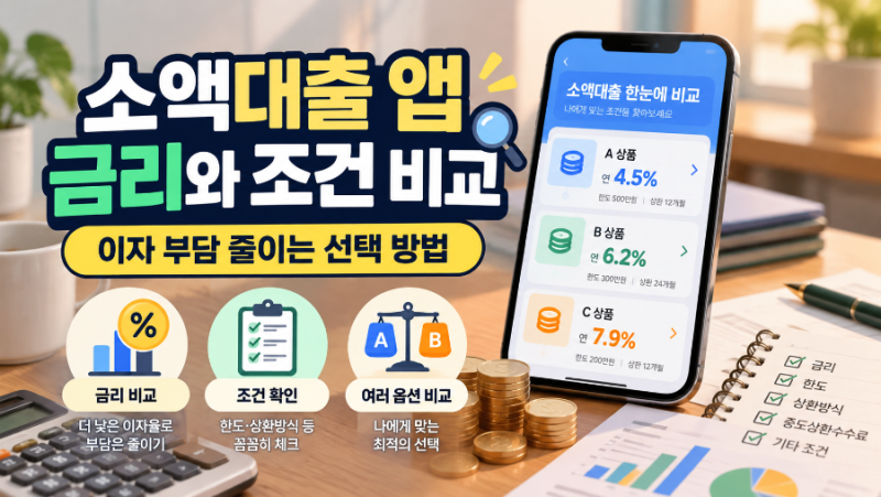 소액대출 앱 금리와 조건 비교, 이자 부담 줄이는 선택 방법