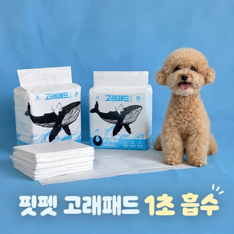 강아지 배변패드 추천!!핏펫 고래패드 1초 흡수 라이트 표준형 200매 강아지 배변패드 대형 소....