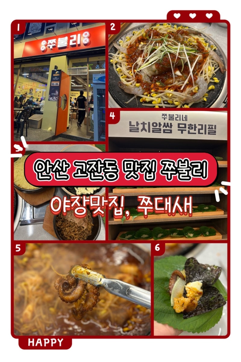 안산 고잔동 쭈꾸미 맛집 쭈불리｜헛개 항아리숙성 쭈대새와 사이드 꿀조합·안산 야장 추천