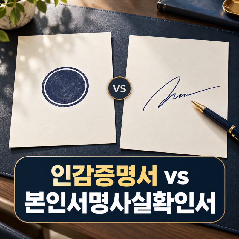 인감증명서와 본인서명사실확인서 차이｜제출 전 선택 기준