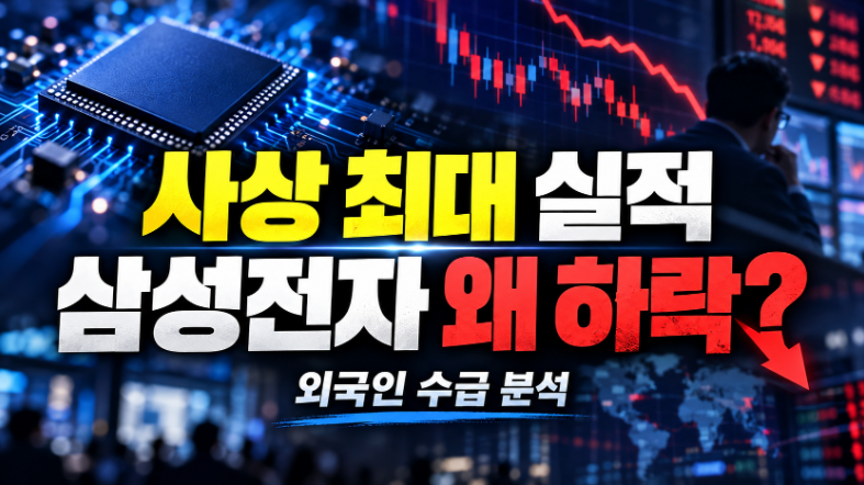 사상 최대 실적에도 삼성전자 주가가 하락하는 이유와 외국인 수급 분석