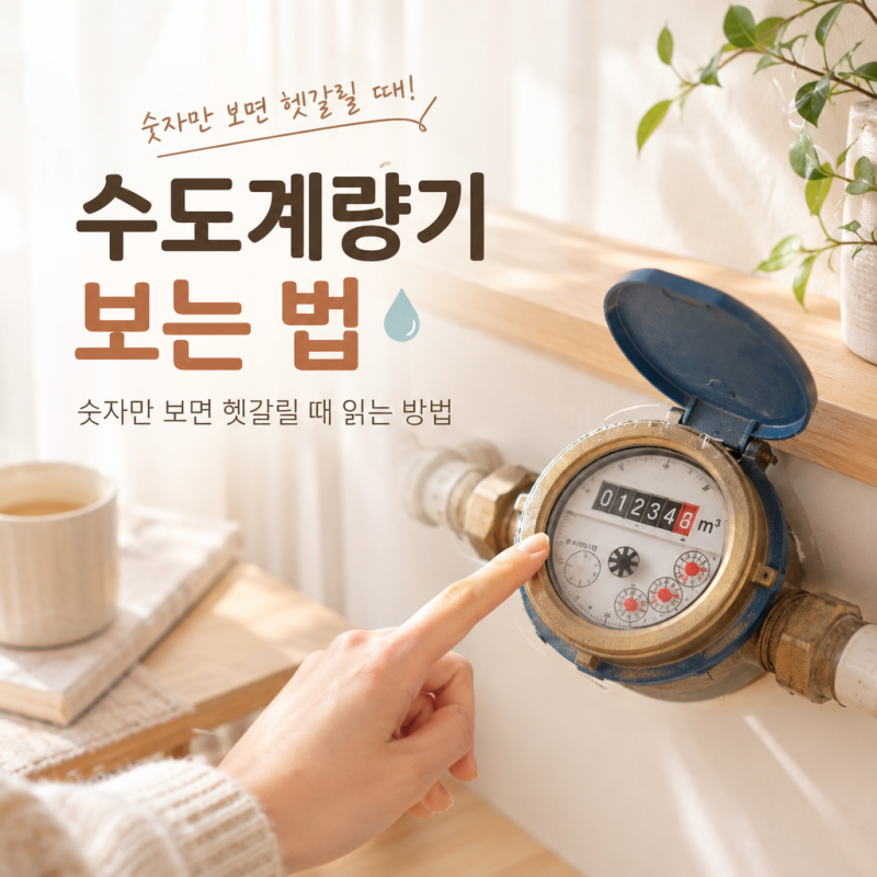 수도계량기보는법, 숫자만 보면 헷갈릴 때 읽는 방법