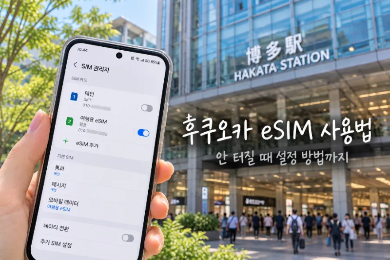 후쿠오카 eSIM 추천 일본 이심 안 터질 때 설정 방법과 사용 후기