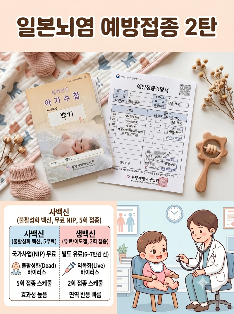 [신생아 예방접종 2탄] 일본뇌염 사백신 vs 생백신 차이 비교 | 가격 & 병원 눈치싸움 끝에 사....