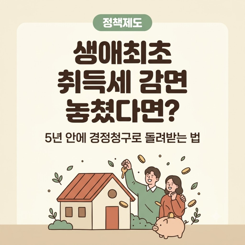 생애최초 취득세 감면 놓쳤다면? 5년 안에 경정청구로 돌려받는 법