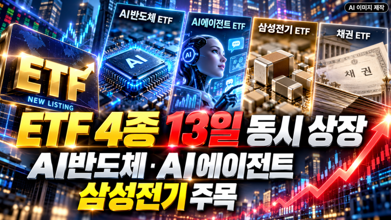 ETF 신상품 4종 13일 동시 상장…삼성전기·AI반도체·미국 AI에이전트까지