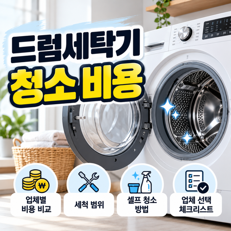 드럼세탁기 청소 비용 얼마? 업체 청소 가격과 셀프 청소 비교