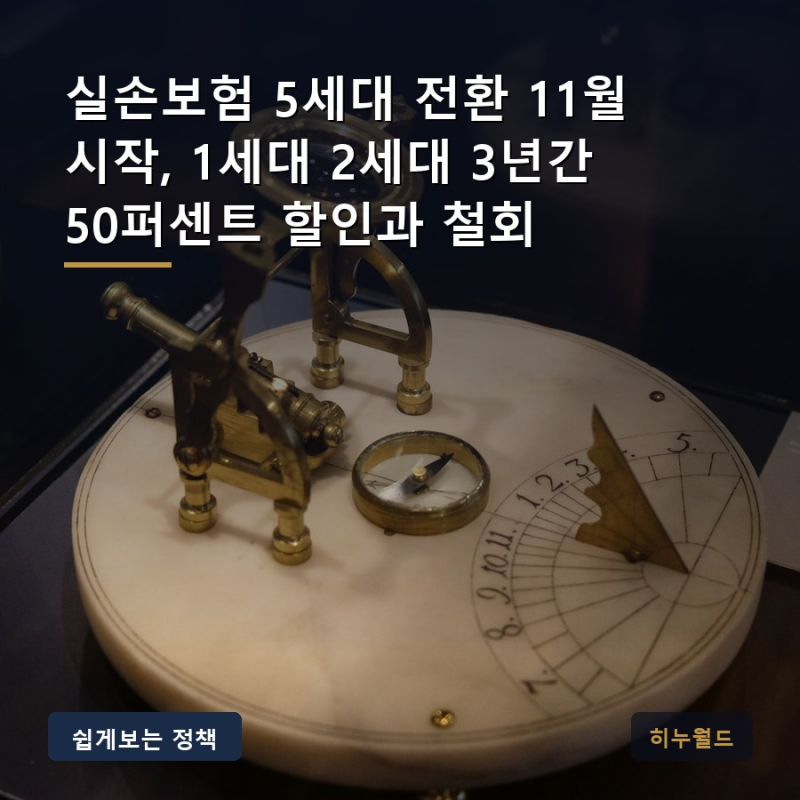 실손보험 5세대 전환 11월 시작, 1세대 2세대 3년간 50퍼센트 할인과 철회