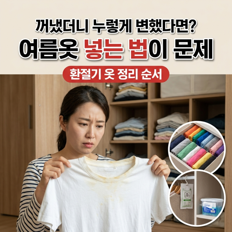여름옷 정리 보관법 | 누렇게 변하지 않게 넣는 순서, 옷 종류별 보관, 방충제·제습제 위치와....