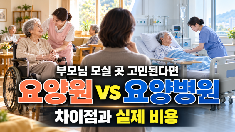 부모님 모실 곳 고민된다면? 요양원·요양병원 차이와 실제 비용