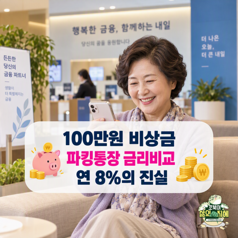 소액 비상금 100만원 통장 어디에 둘까? 저축은행 파킹통장 추천 금리와 우대 조건 처음부터 ....