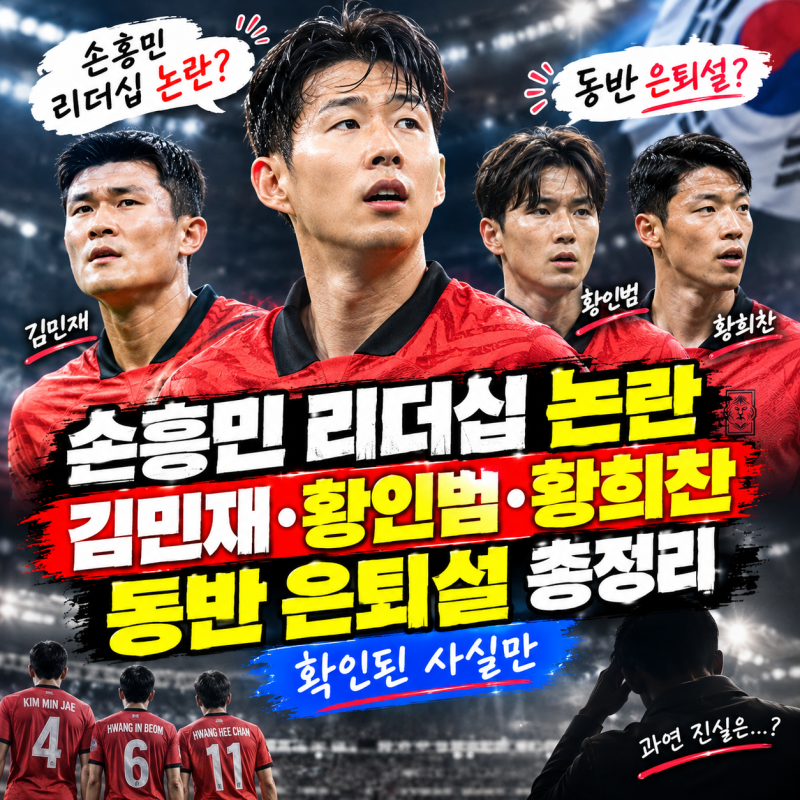손흥민 리더십 논란 김민재·황인범·황희찬 동반 은퇴설 총정리, 확인된 사실만