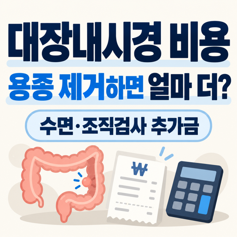 대장내시경 비용, 수면·조직검사·용종 제거하면 얼마나 비싸질까?