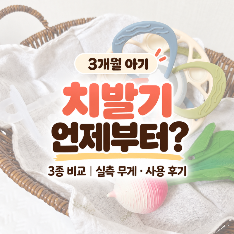 3개월 아기 치발기 언제부터? 3종 비교｜실측 무게·사용 후기