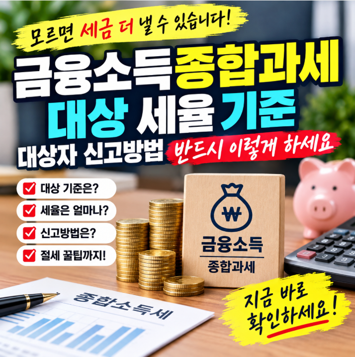 금융소득종합과세 대상 기준부터 세율·신고방법까지, 모르면 세금 더 낼 수 있습니다
